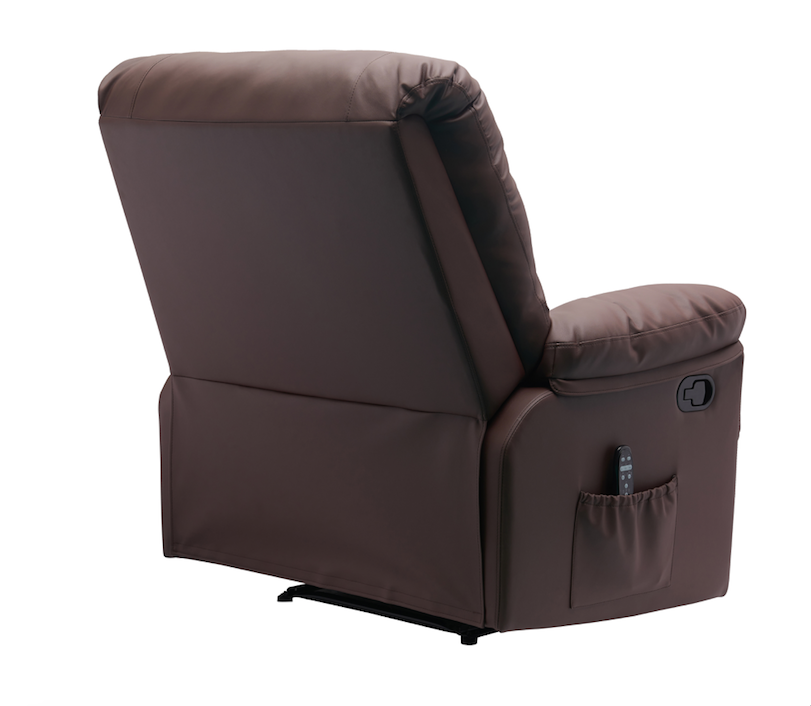 38 Inch Faux Leather Manual Recliner Chair with Heat & Massage