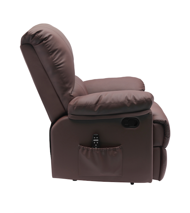 38 Inch Faux Leather Manual Recliner Chair with Heat & Massage