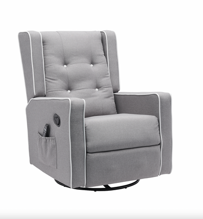 Fabric 360 Degree Swivel Gliding Rocking Chair. Sale Ends Nov 16th, 2025