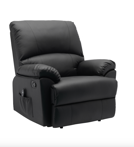 38 Inch Faux Leather Manual Recliner Chair with Heat & Massage.