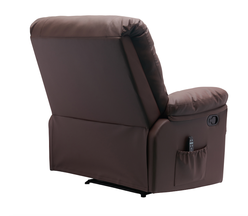 38 Inch Faux Leather Manual Recliner Chair with Heat & Massage.