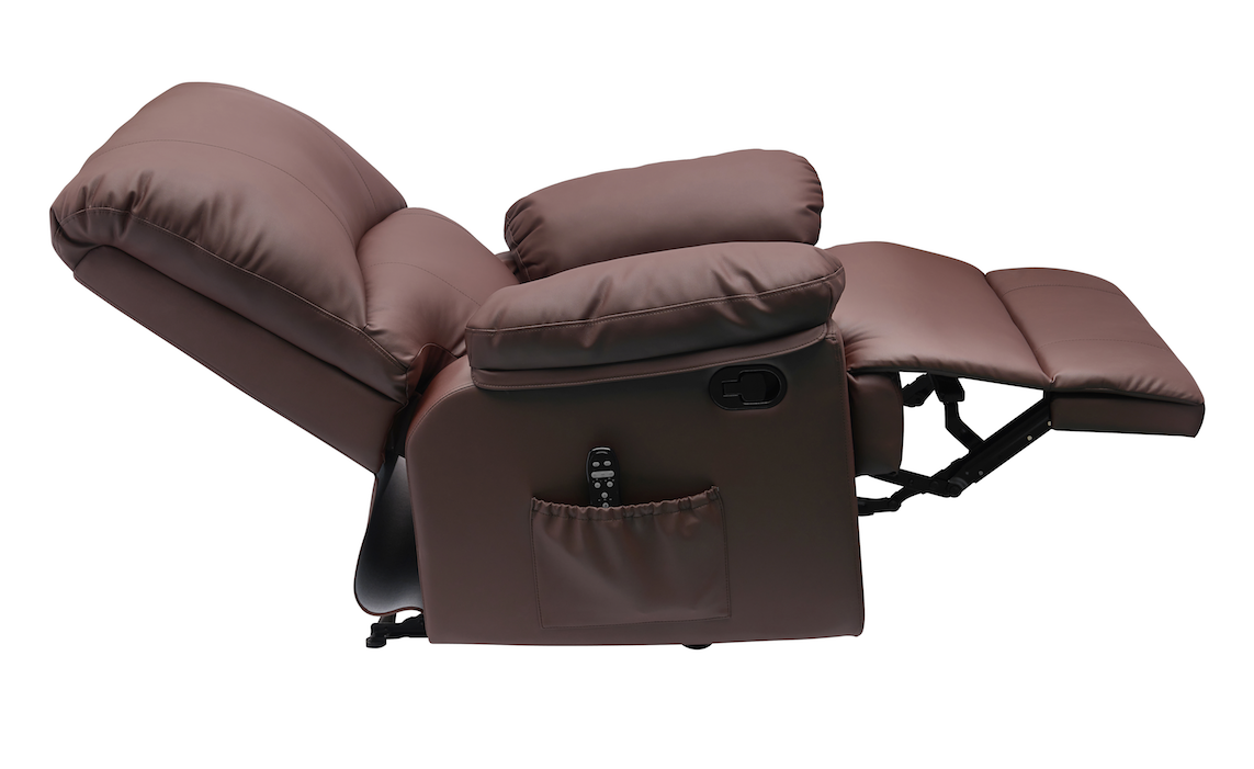 38 Inch Faux Leather Manual Recliner Chair with Heat & Massage.