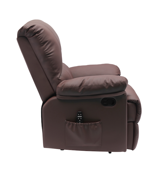 38 Inch Faux Leather Manual Recliner Chair with Heat & Massage.