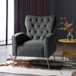 Grey Tufted Velvet Accent Chair