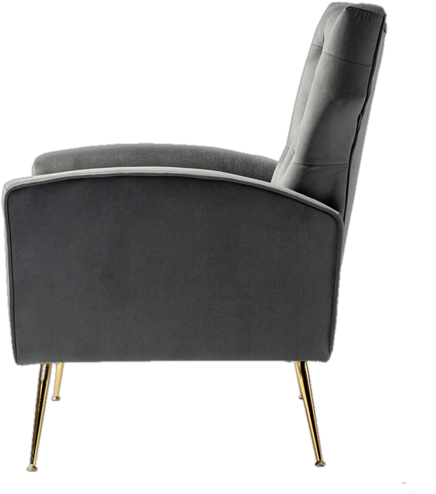 Grey Tufted Velvet Accent Chair