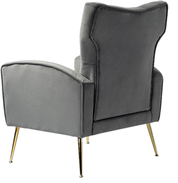 Grey Tufted Velvet Accent Chair