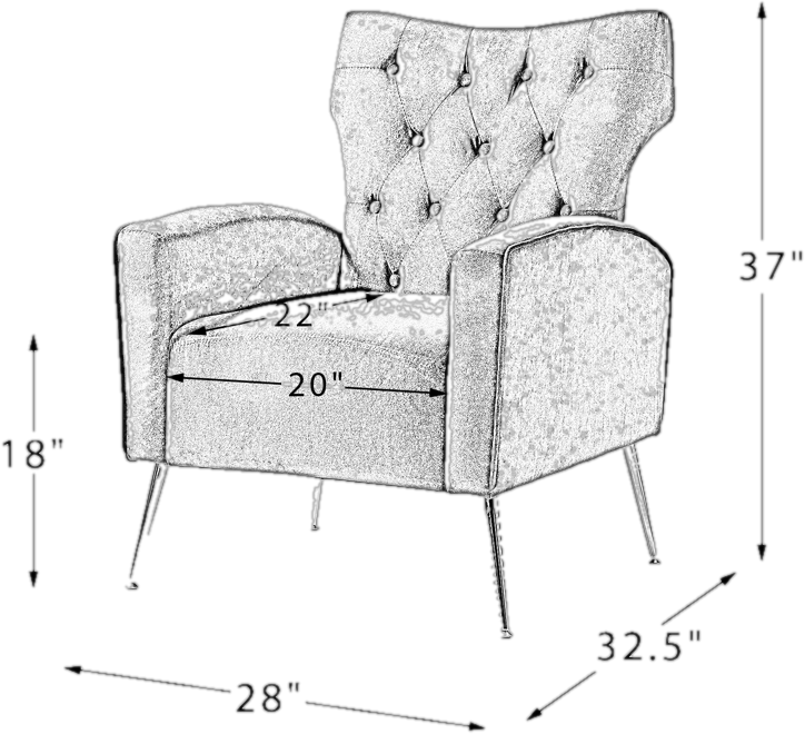 Grey Tufted Velvet Accent Chair