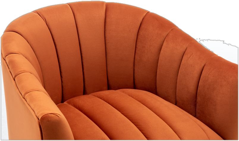 Orange Tufted Velvet Chair