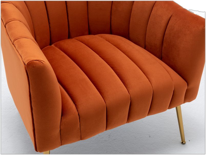 Orange Tufted Velvet Chair