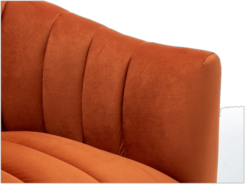 Orange Tufted Velvet Chair