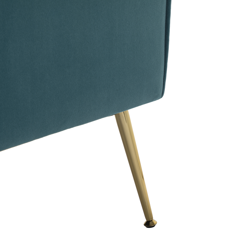 Teal Tufted Velvet Accent Chair