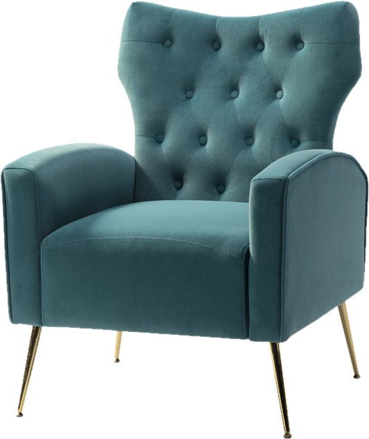 Teal Tufted Velvet Accent Chair   Store Item Sku 173884191 