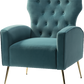 Teal Tufted Velvet Accent Chair