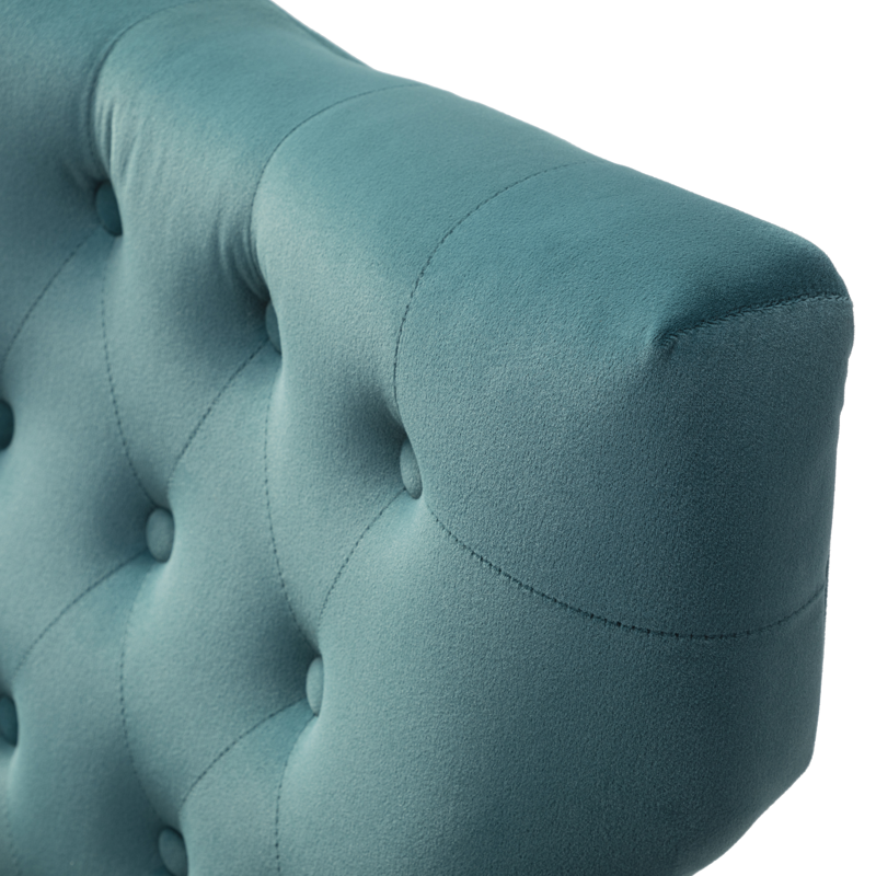 Teal Tufted Velvet Accent Chair