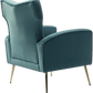 Teal Tufted Velvet Accent Chair