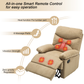 Beige Suede Massage Heated Recliner Chair w/ Remote